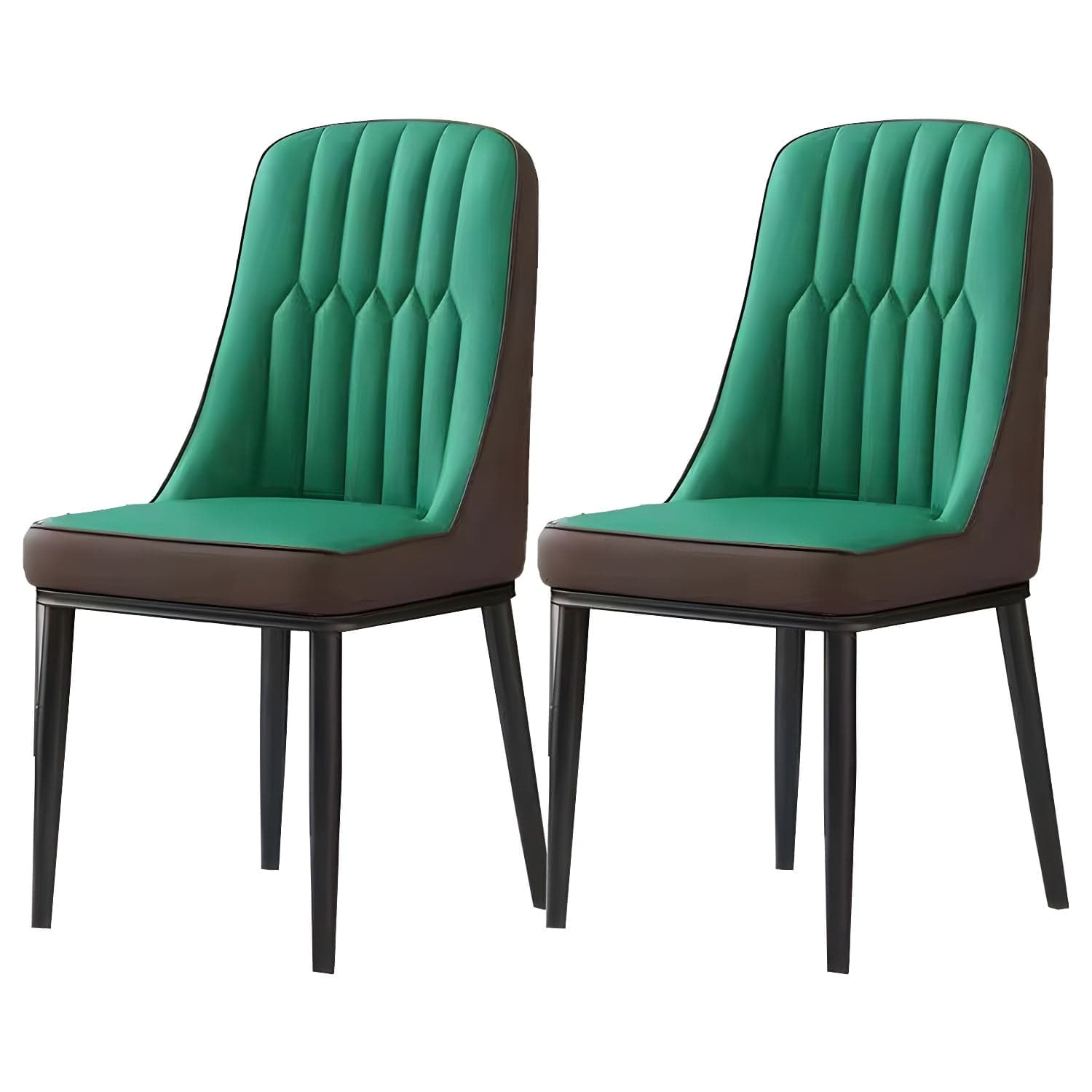 Glam Parsons Dining Side Chair Leather Indoor Dining Chair with Metal Legs - image 7