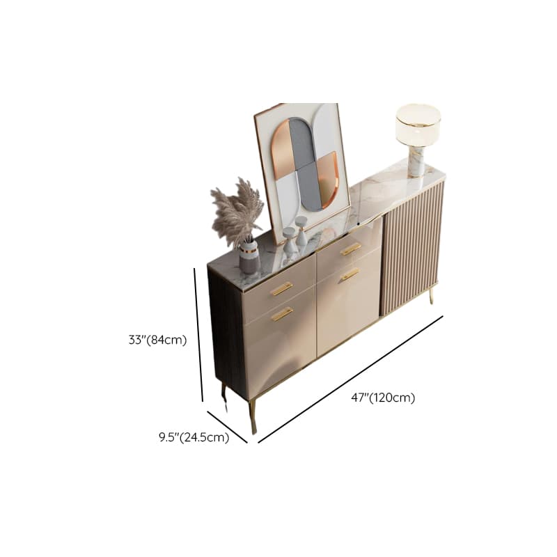 Luxury Off White Sideboard with Faux Marble Countertop and Standalone Design - image 15