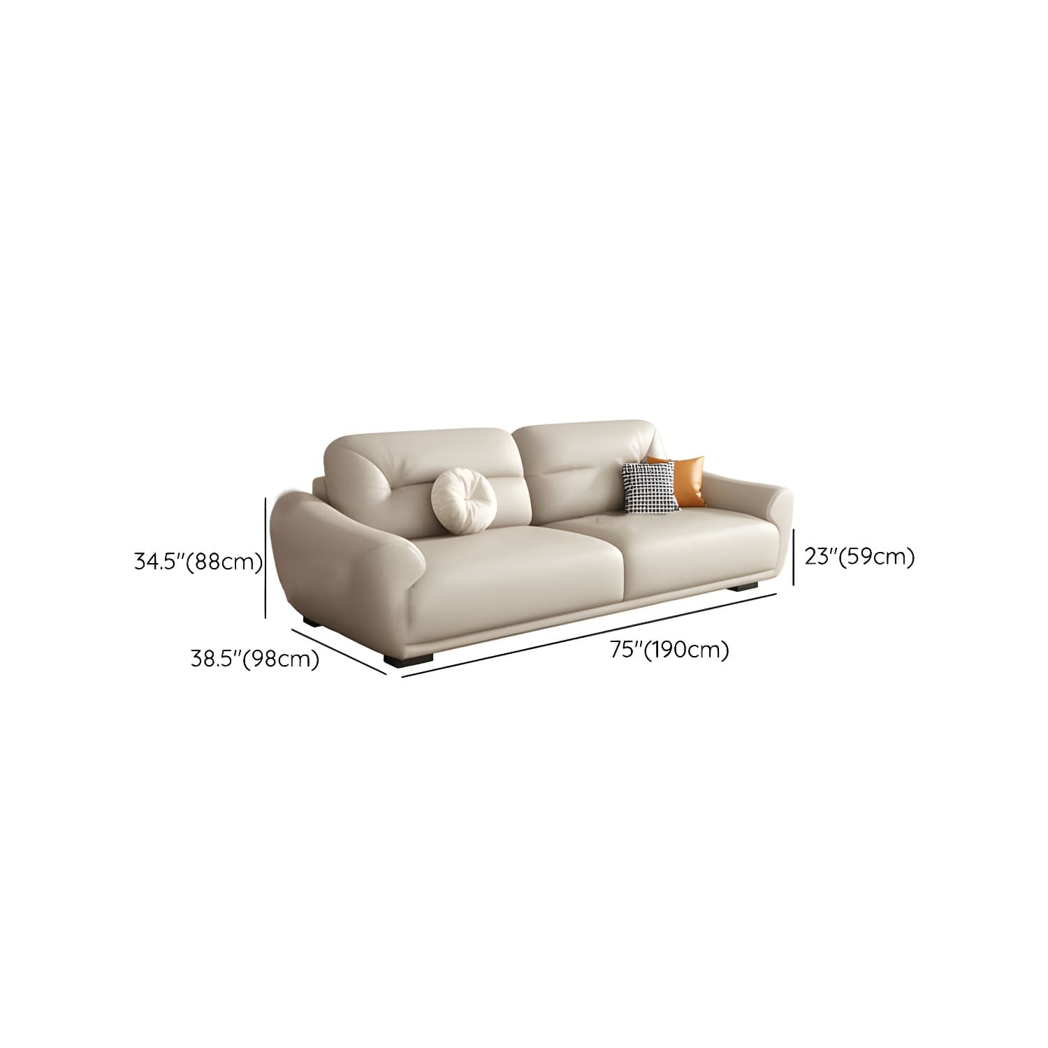 Modern Beige Upholstered Sectional Sofa with Flared Arms and Cushion Back Design - image 8