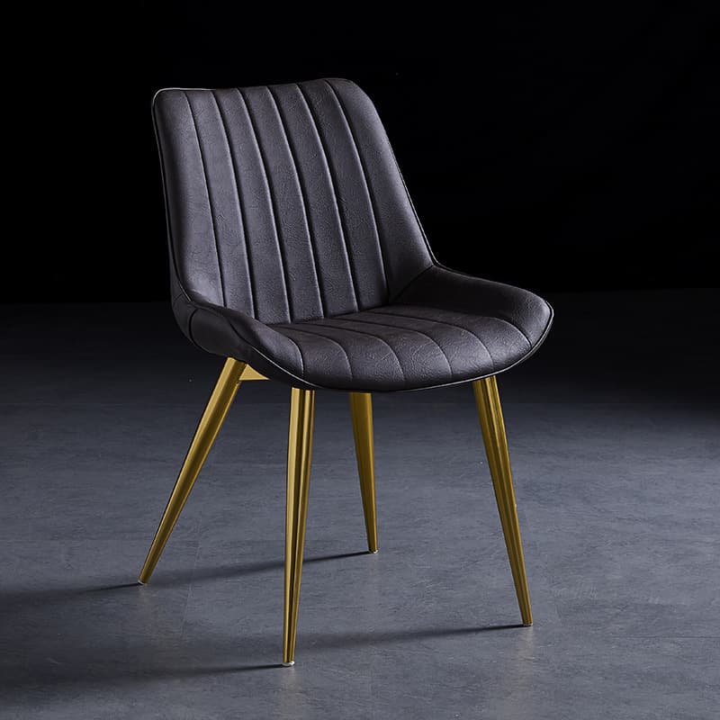 Outlined Faux Leather Upholstered Reliable Side Chair with Metal 4 Legs for Restaurant - image 19