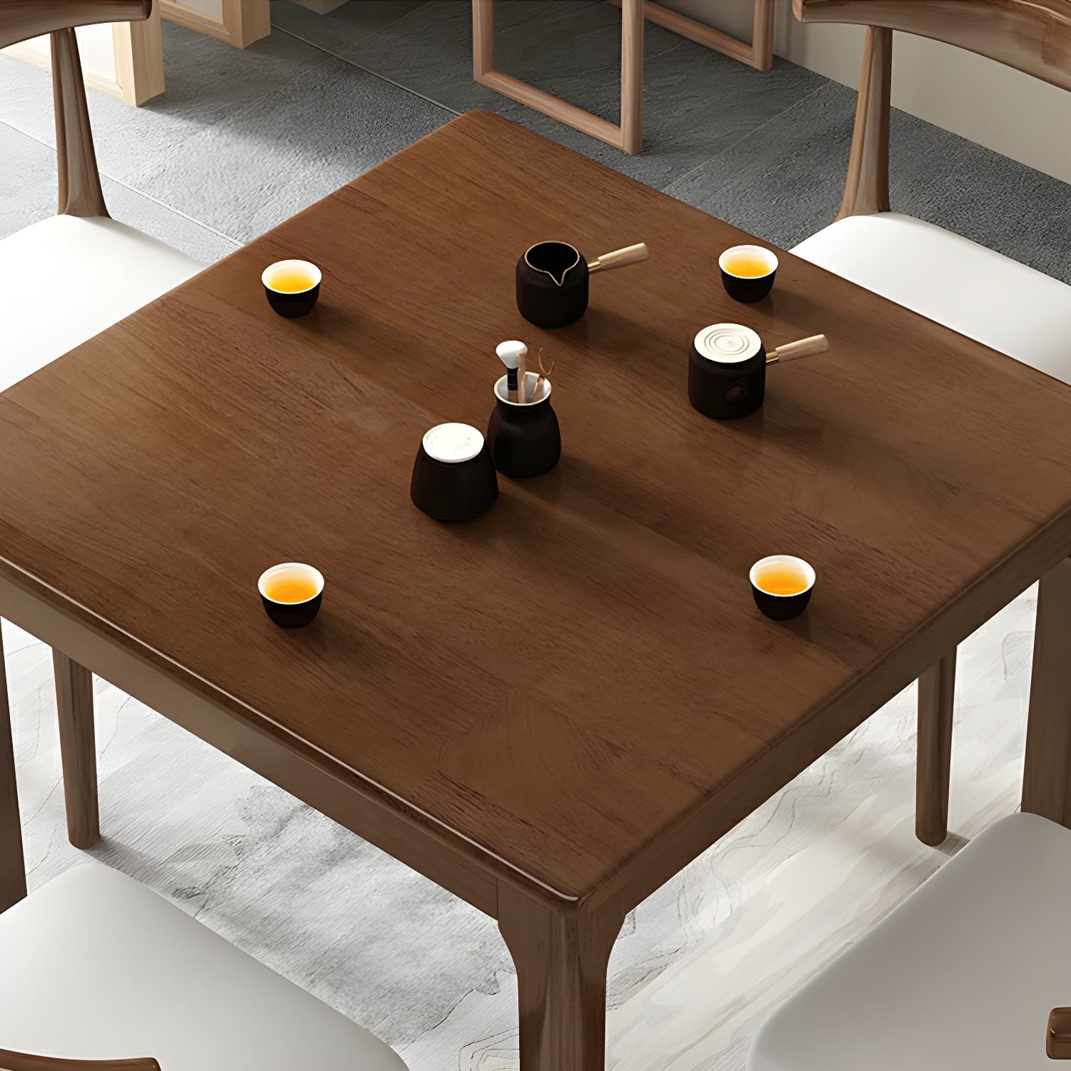 Squared Wood Kitchen & Dining Table with Legs Standard Height - image 9