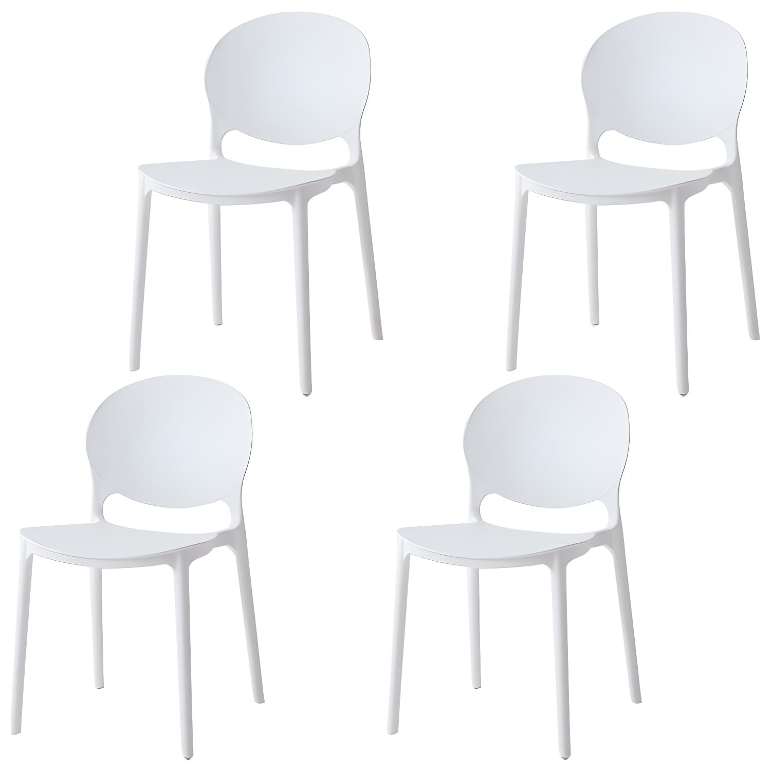 Modern Style Stackable Plastic Chair Open Back Dining Side Chair (Set of 4) - image 10