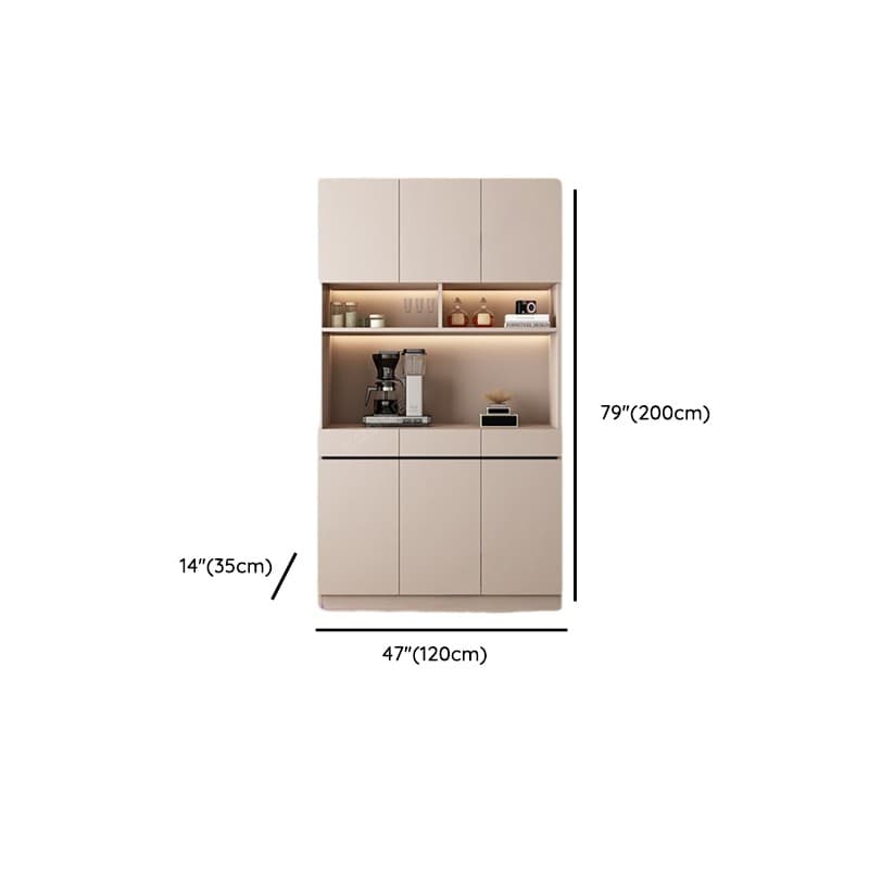 Wide/Standard/Narrow Modern Timber 3 Drawers 2 Shelves/3 Shelves/1 Shelf Glass Doors Pantry Hutch Sideboard - image 34
