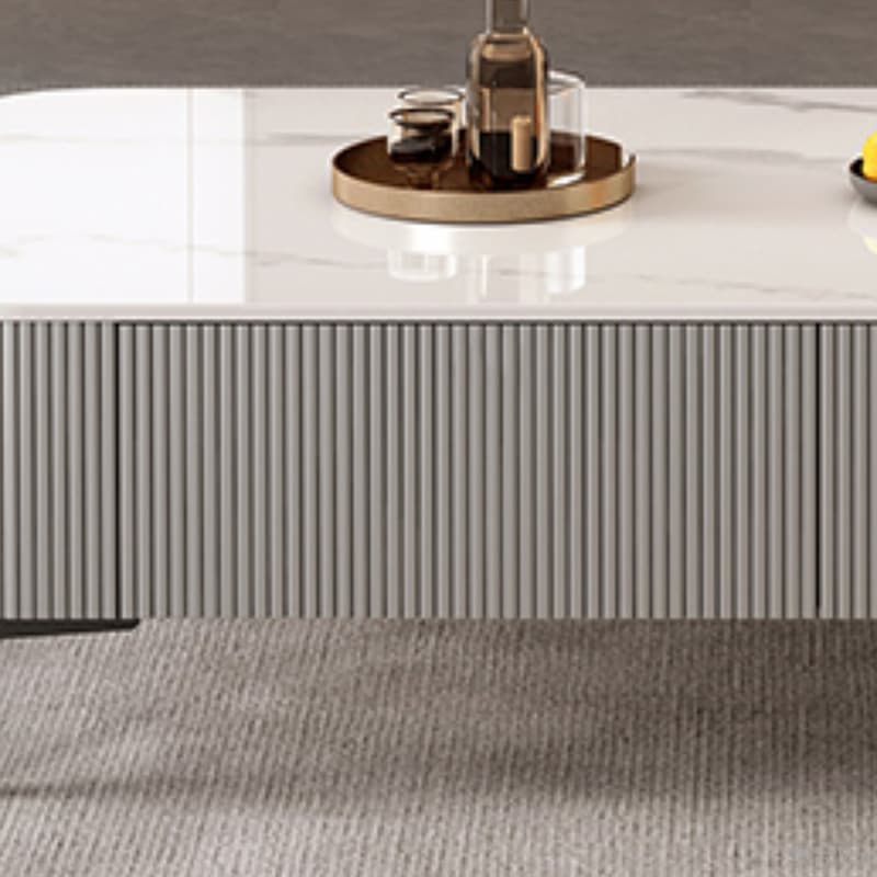 Mission Style Single Oblong Stone Coffee Table with 4 Legs for Home - image 8