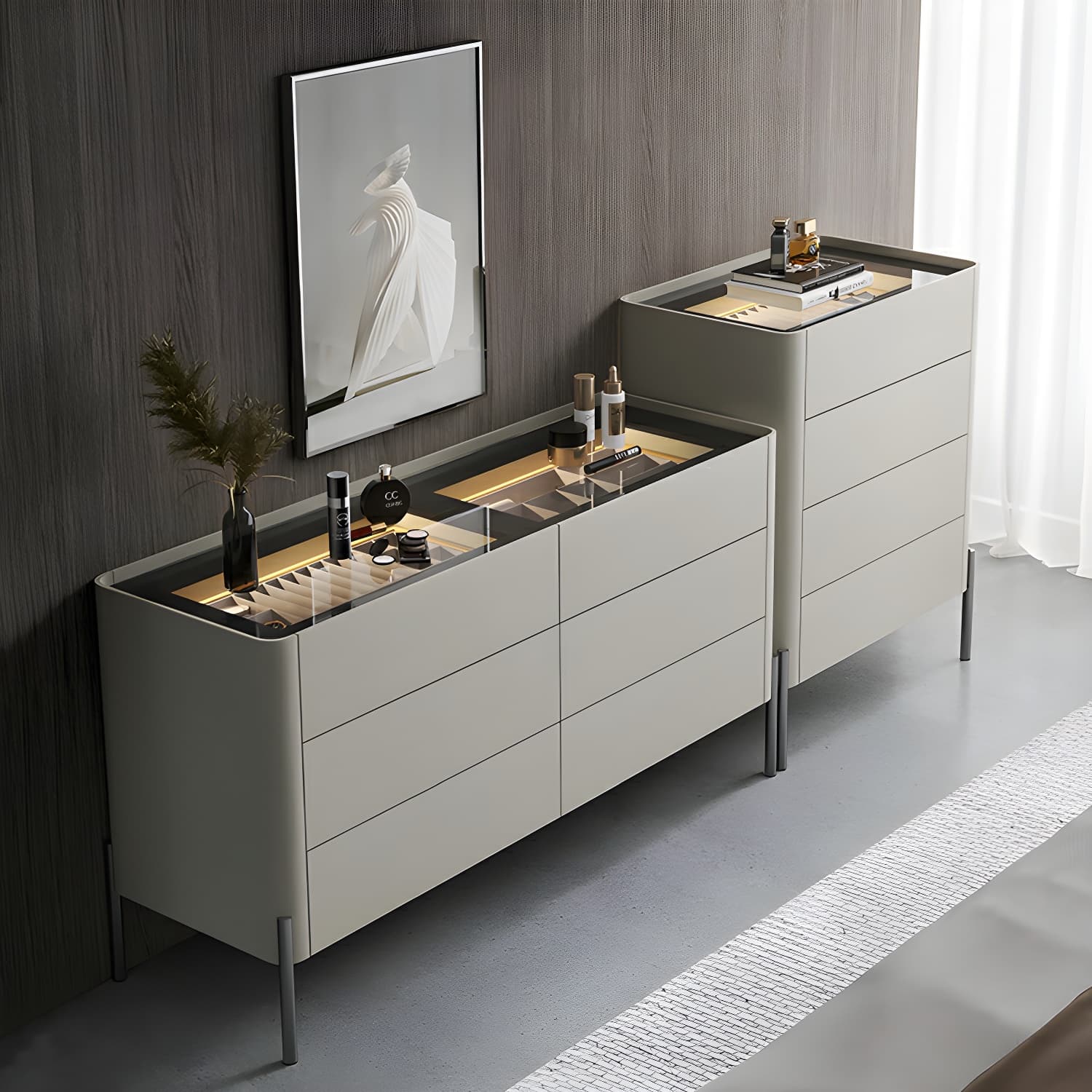 Modern Wood Dresser - Horizontal Design - Ample Drawer Space - Stylish Bedroom Storage - image 8