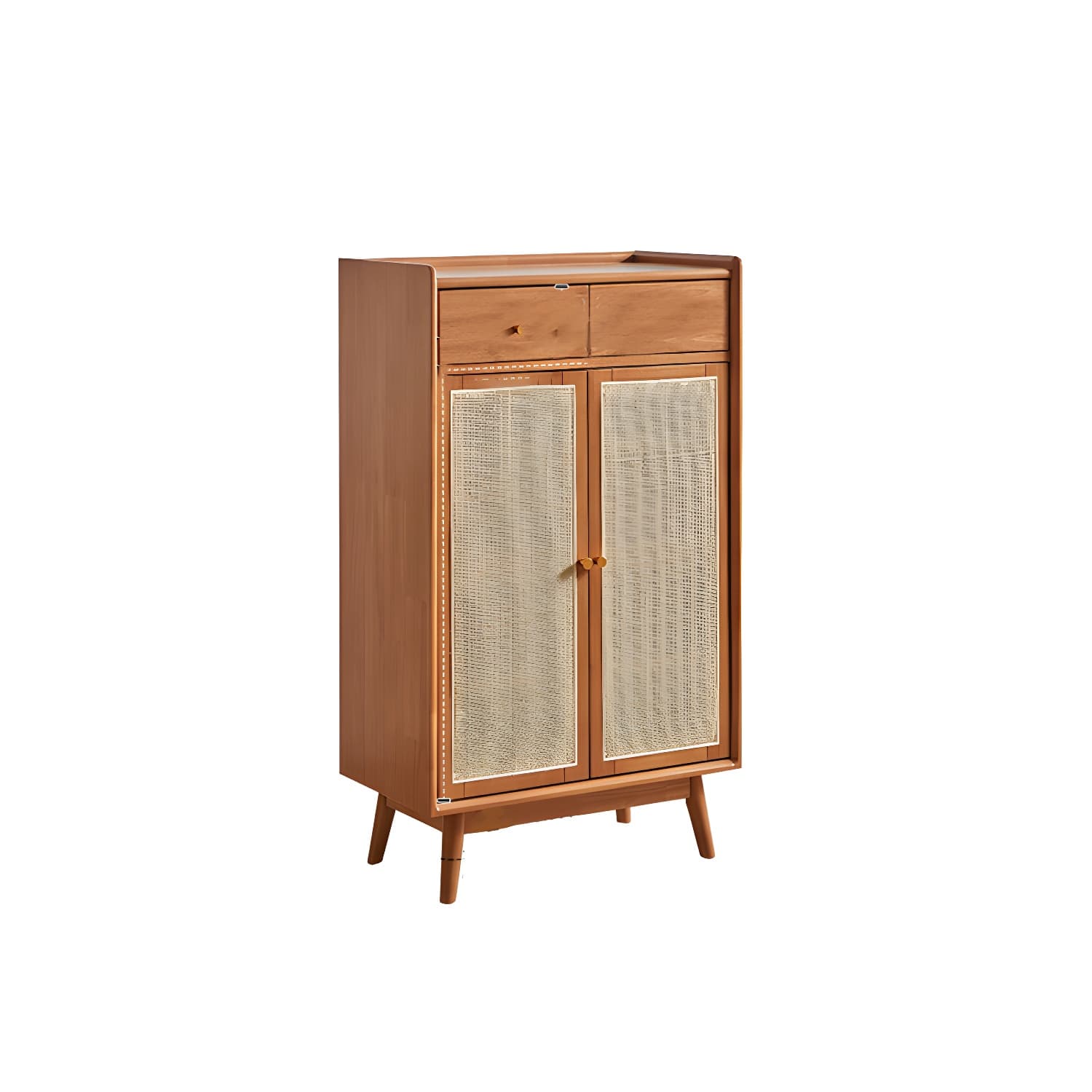 Mid-Century Modern Rectangle Storage Cabinet Natural Finish Accent Cabinet - image 13