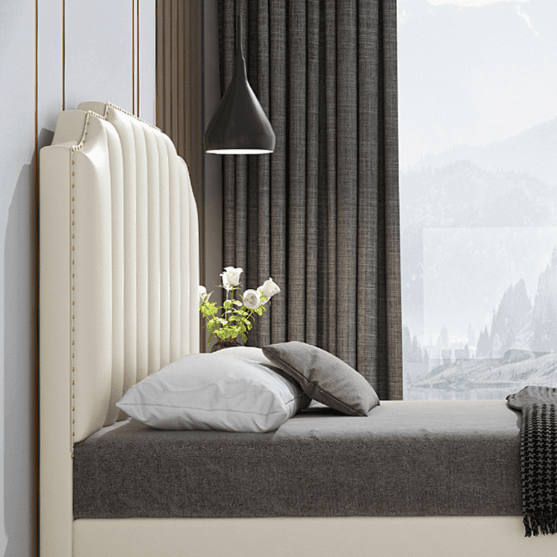 Standard（36-55“） Free-standing Standard Full(54"W x 75"L)/Twin(38"W x 75"L) Lumber Framed Portman Panel Headboard with Nailhead Design and Sponge Filing - image 16