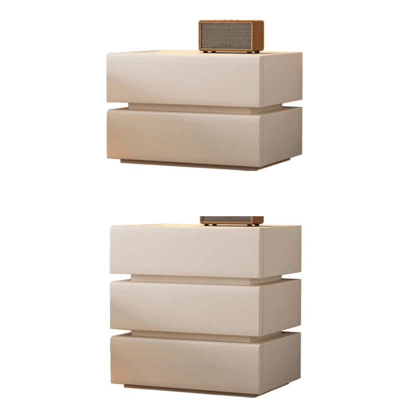 Art Deco Style Bedside Cabinet Nightstand with 2 Drawers and Pine Countertop - image 10