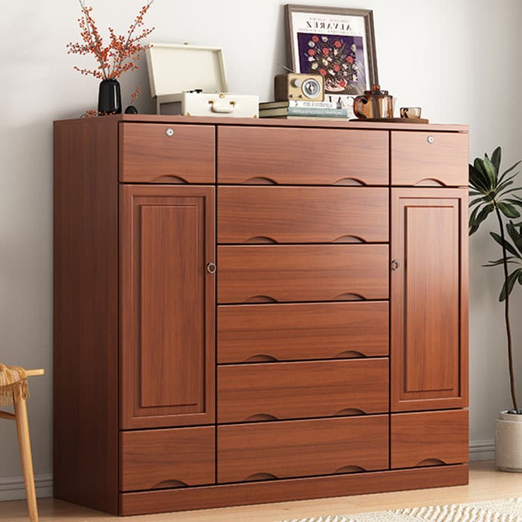 Modern Solid Wood Combo Dresser with Shelves, Drawers, and Cabinet Storage - image 13