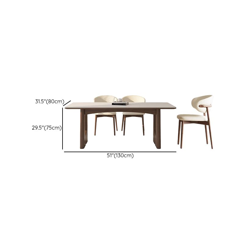Dining Table Set with Slate Two-sided Pedestal, Upholstered Back, Fixed Table, Padded Chair, and White Top - image 13