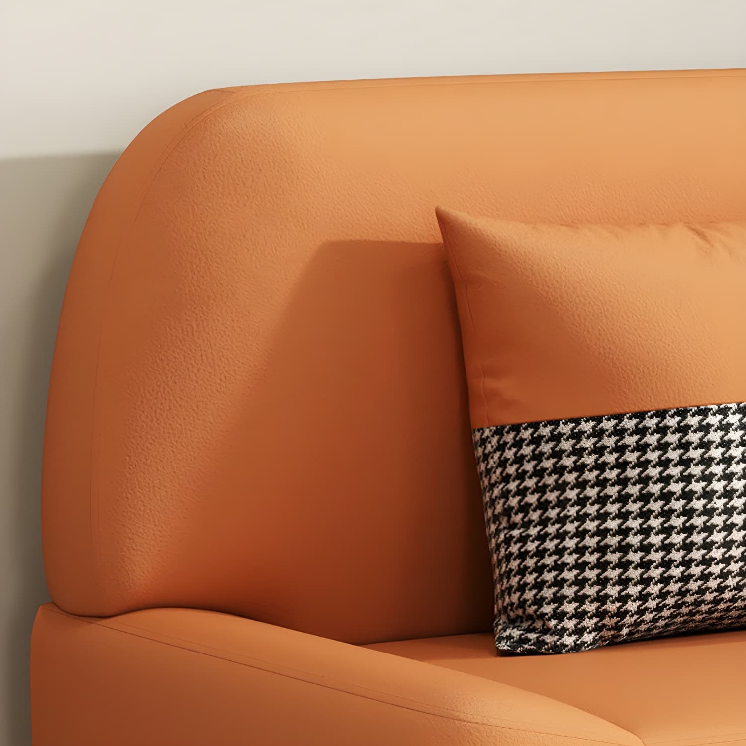 Scandinavian Faux Leather Small Size Sofa with Armless Design in Solid Color - image 16