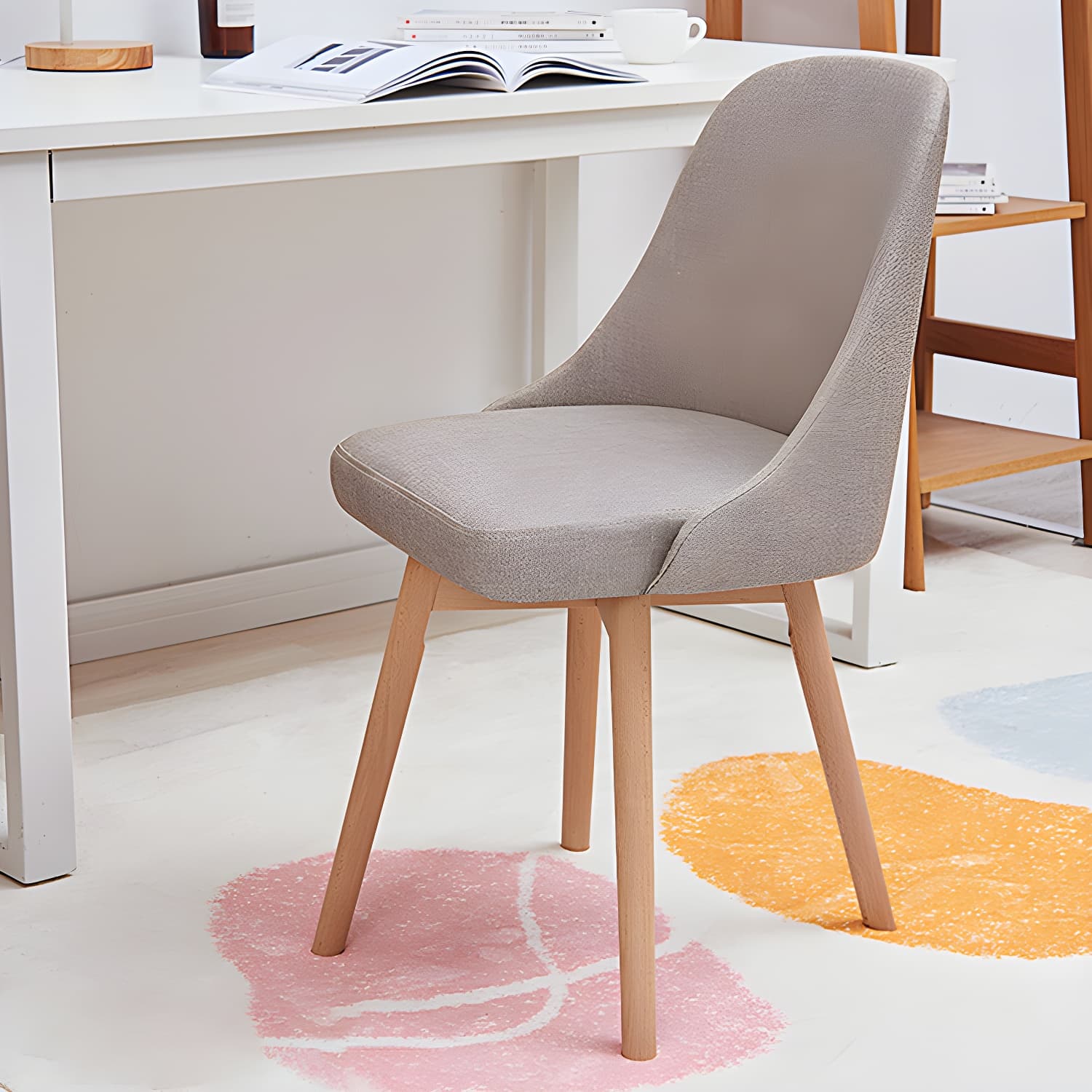 Upholstered Armless Dining Chairs Scandinavian Side Dining Chairs with Wood Legs - image 22