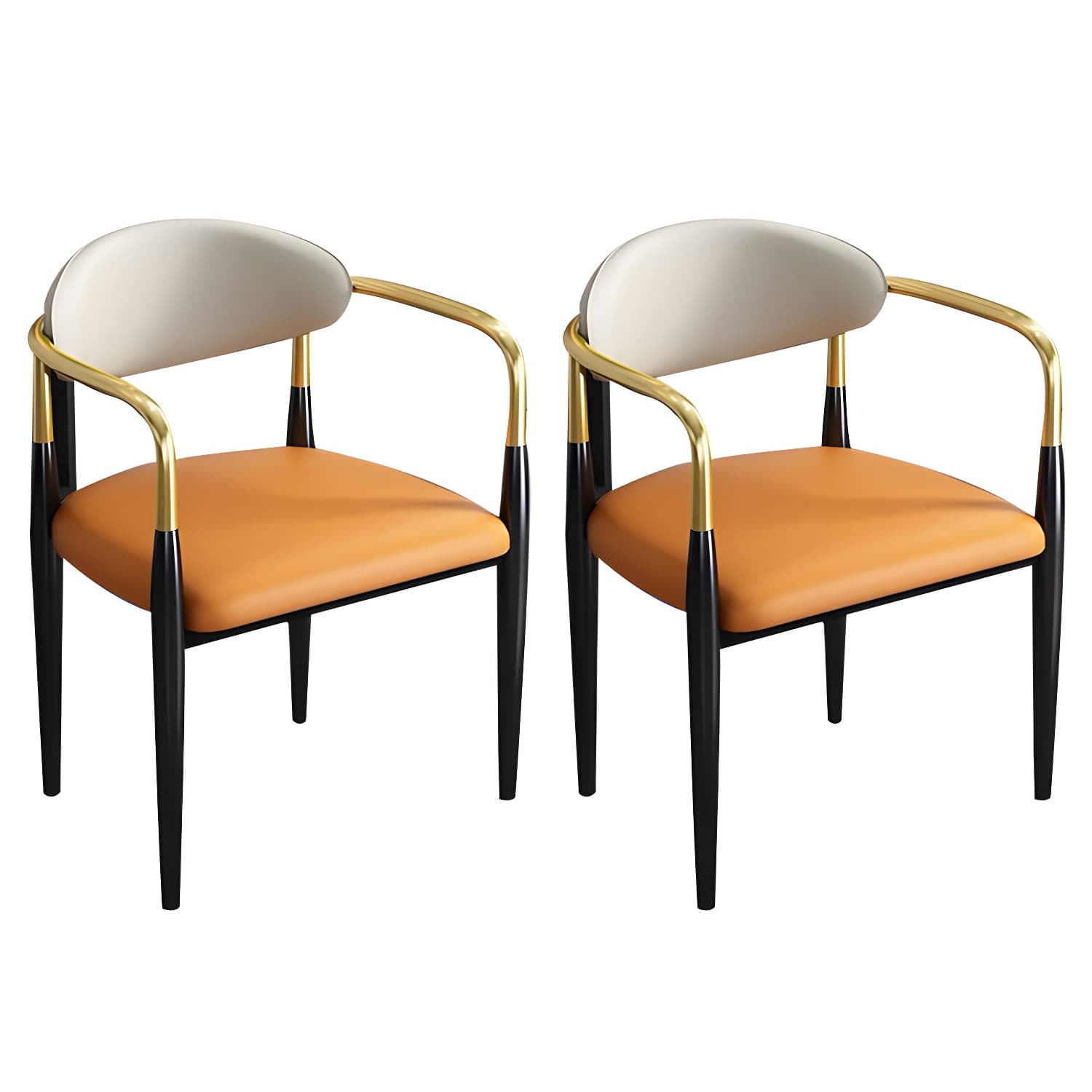 Contemporary Metal Dining Chair Black Legs Dining Room Arm Chair - image 6