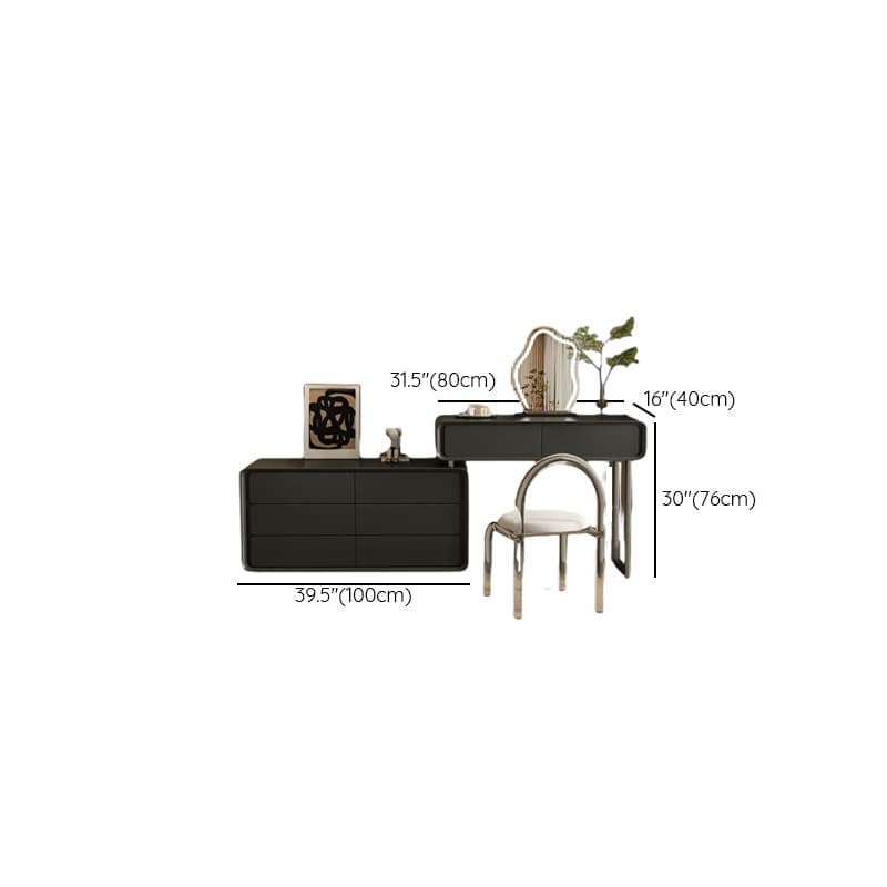 Modish Large Vanity Set with Laminate Table Top, White Chair, 8 Drawers, Light Up Mirror - image 20