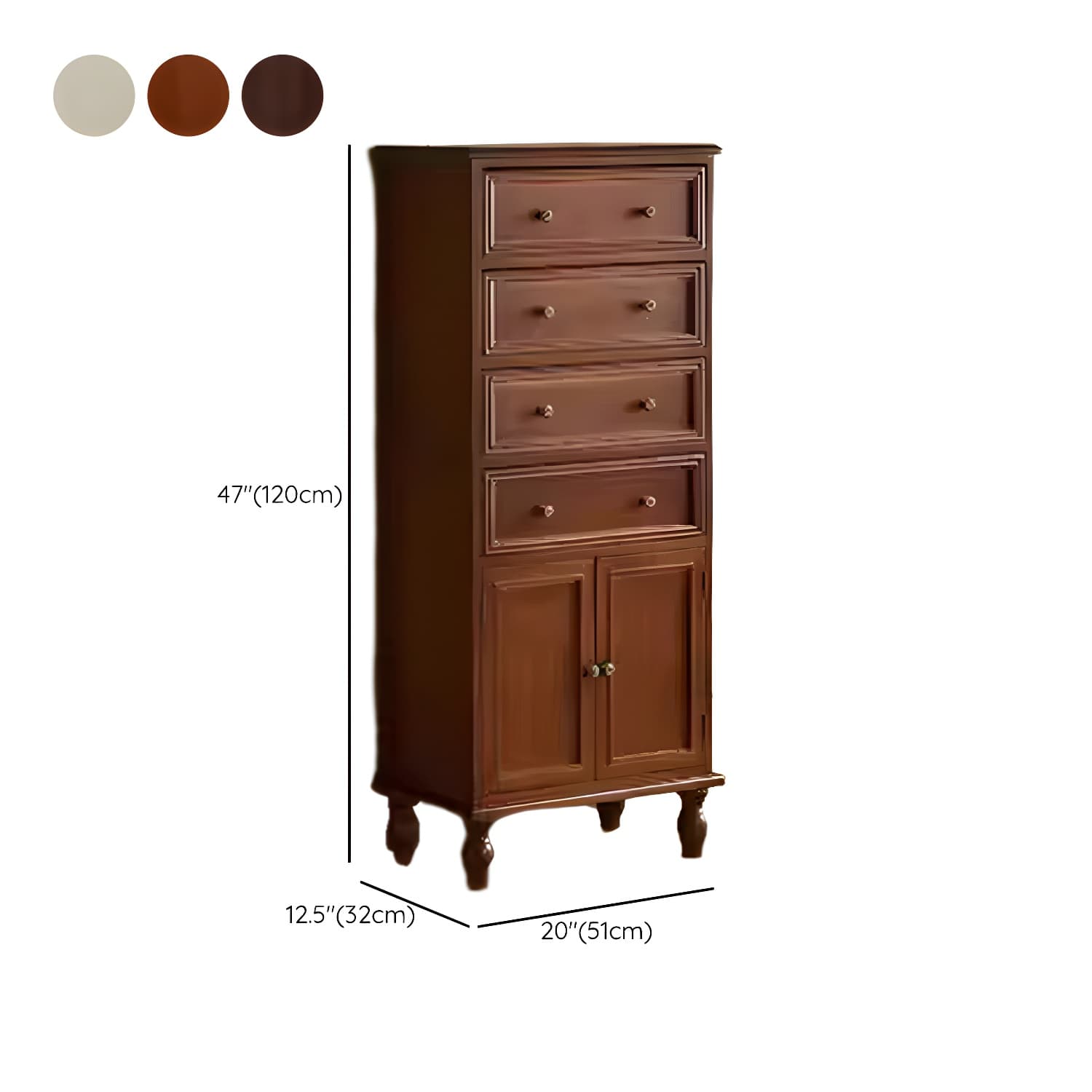 Mid-Century Modern Rectangular Wood Accent Cabinet with 1 Cabinet and Drawers - image 20