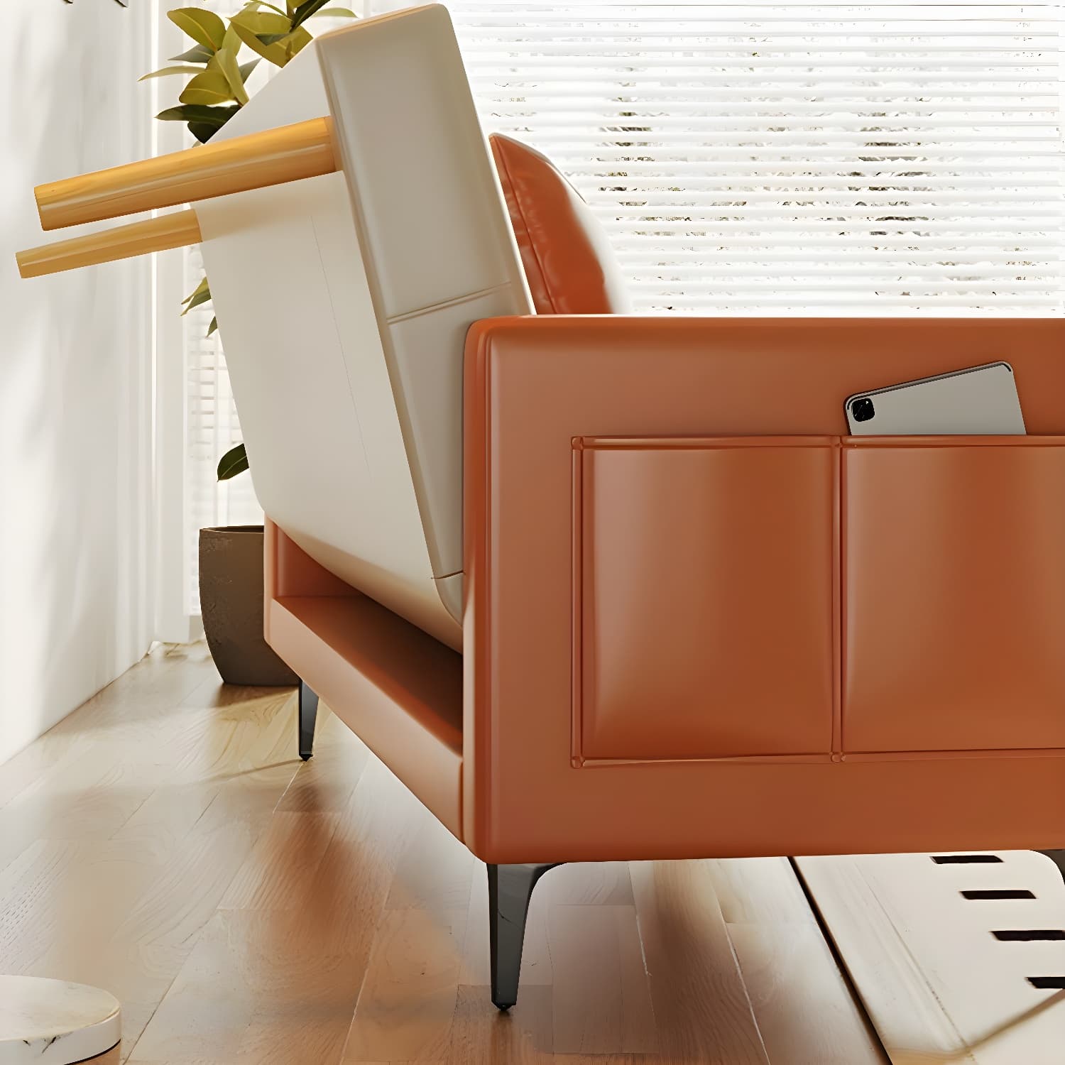 Modern Folding Double Chaise in Natural Color for Drawing Room - image 15