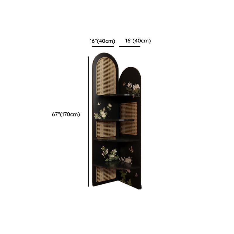 Modern Simple Style Nook Decorative Cabinet with 4 Exterior Shelves, Matte Black Laminate Top - image 14
