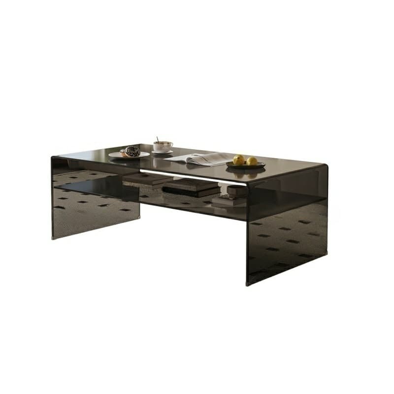 Rectangular Glass Modern Coffee Table with Transparent Top and Sleek Glass Base - image 7