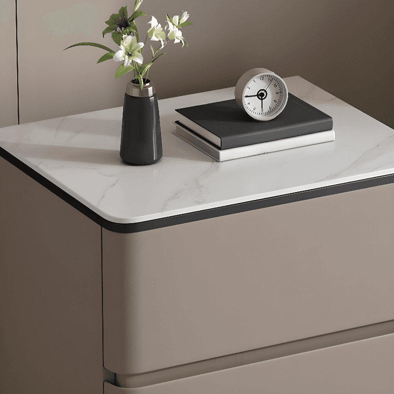Organic Modern Nightstand With Drawer Organization, 2 Drawers, and Stone Countertop - image 11