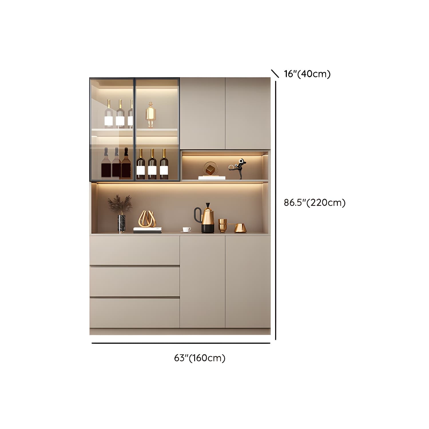 Modern Wood Cabinet with Glass Doors and Non-adjustable Shelves - image 13