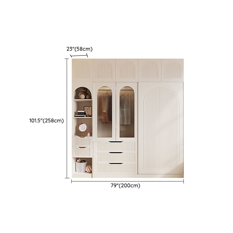 Chalk Almirah in Timber with Clothing Rod, 3 Cabinets/2 Cabinets and 5-Drawer/4-Drawer/3-Drawer in a Minimalist Style, 3-Shelf/2-Shelf Included/Not Included - image 38