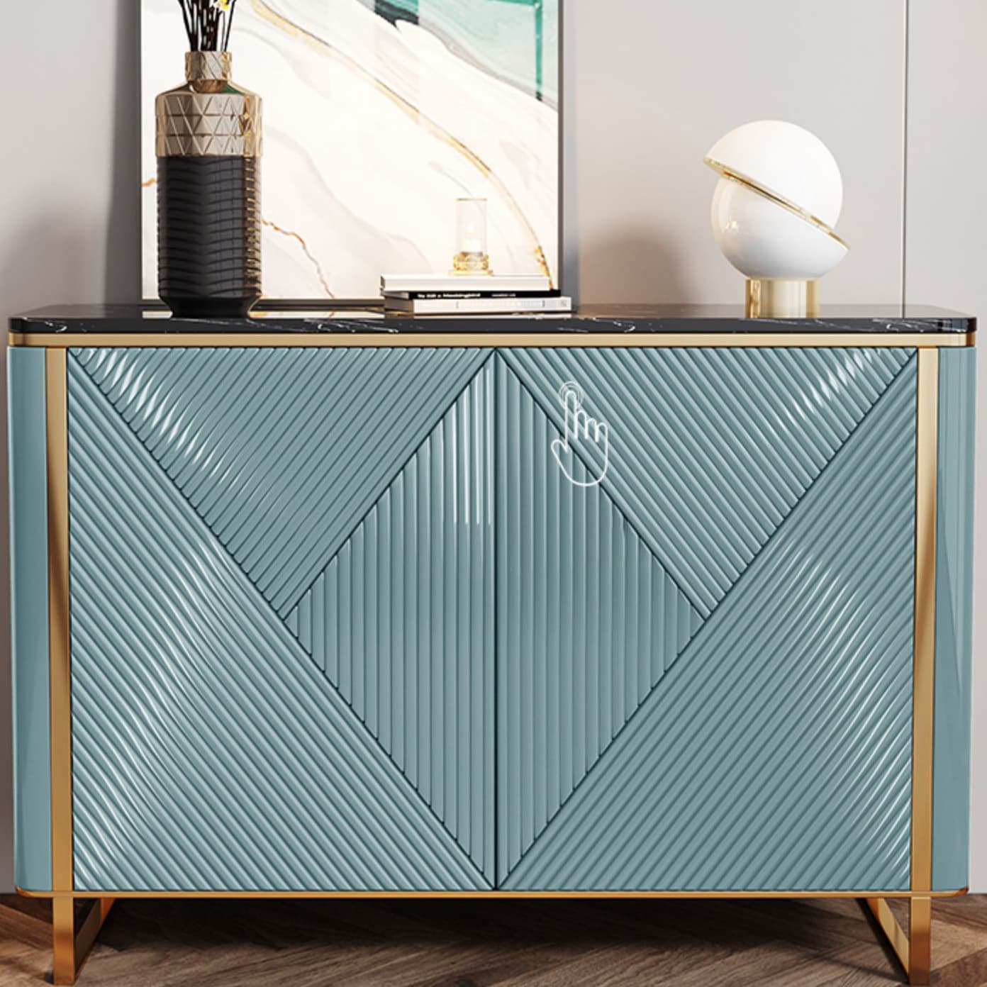 Modern & Contemporary Side Board Stone Credenza with Cabinets - image 12