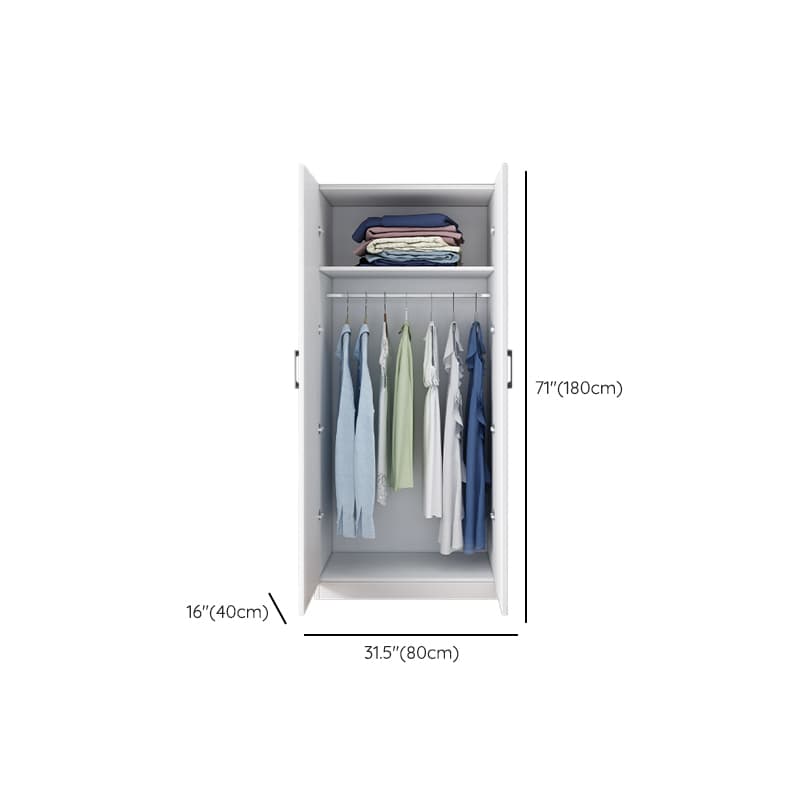 White Modish Timber Wardrobe with Soft Close Door, Interior Shelves, and Hanging Rod - image 7
