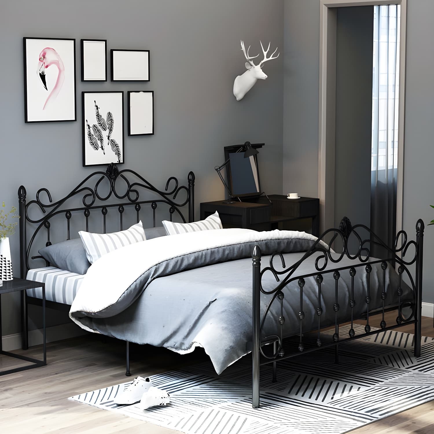 Industrial Style Standard Bed Iron Multiple Colors Excluding Storage Space - image 6
