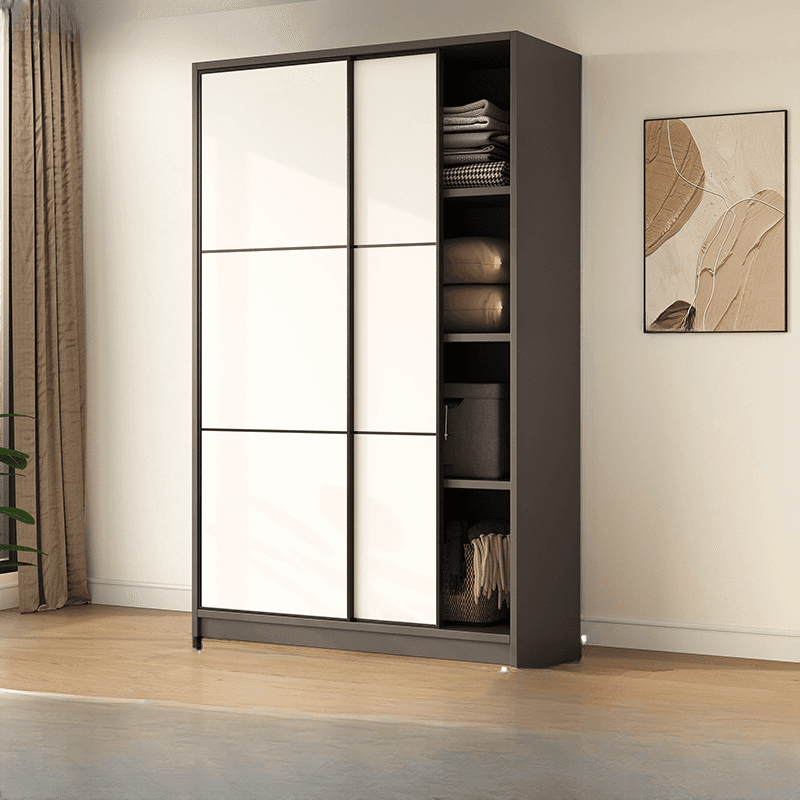 Detached Timber Gray Wardrobe Armoire with Soft Close Door, Interior Shelves and Hanging Rod, Soft Close Drawer Included/Not Included - image 3