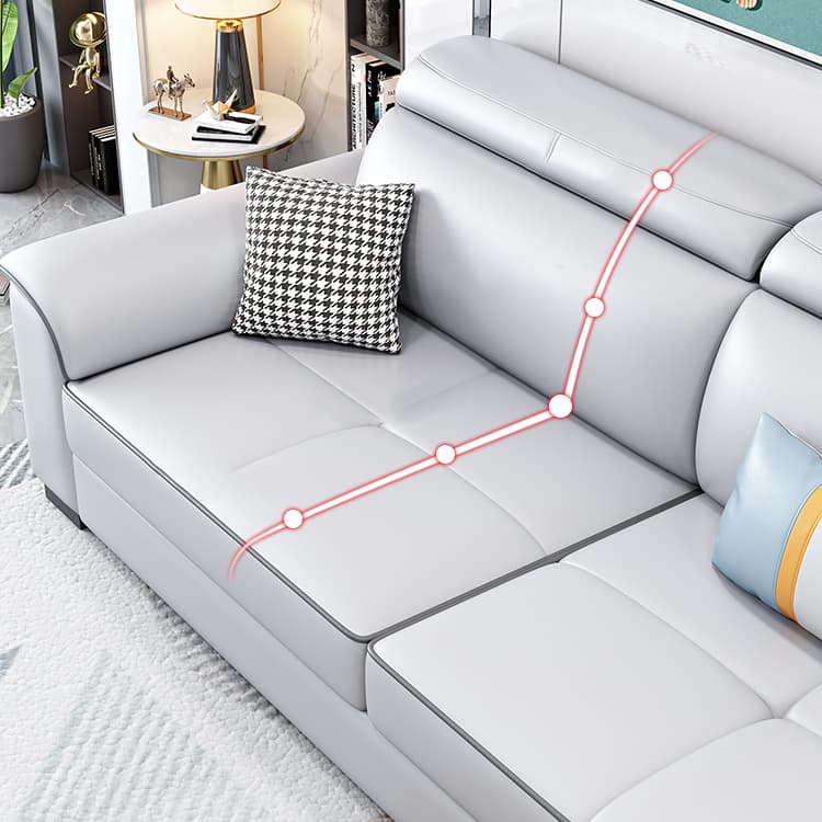 Modern L-Shaped Tech Cloth Sectional Sofa Chaise - 3 Piece Set with Adjustable Headrest and Storage - image 19