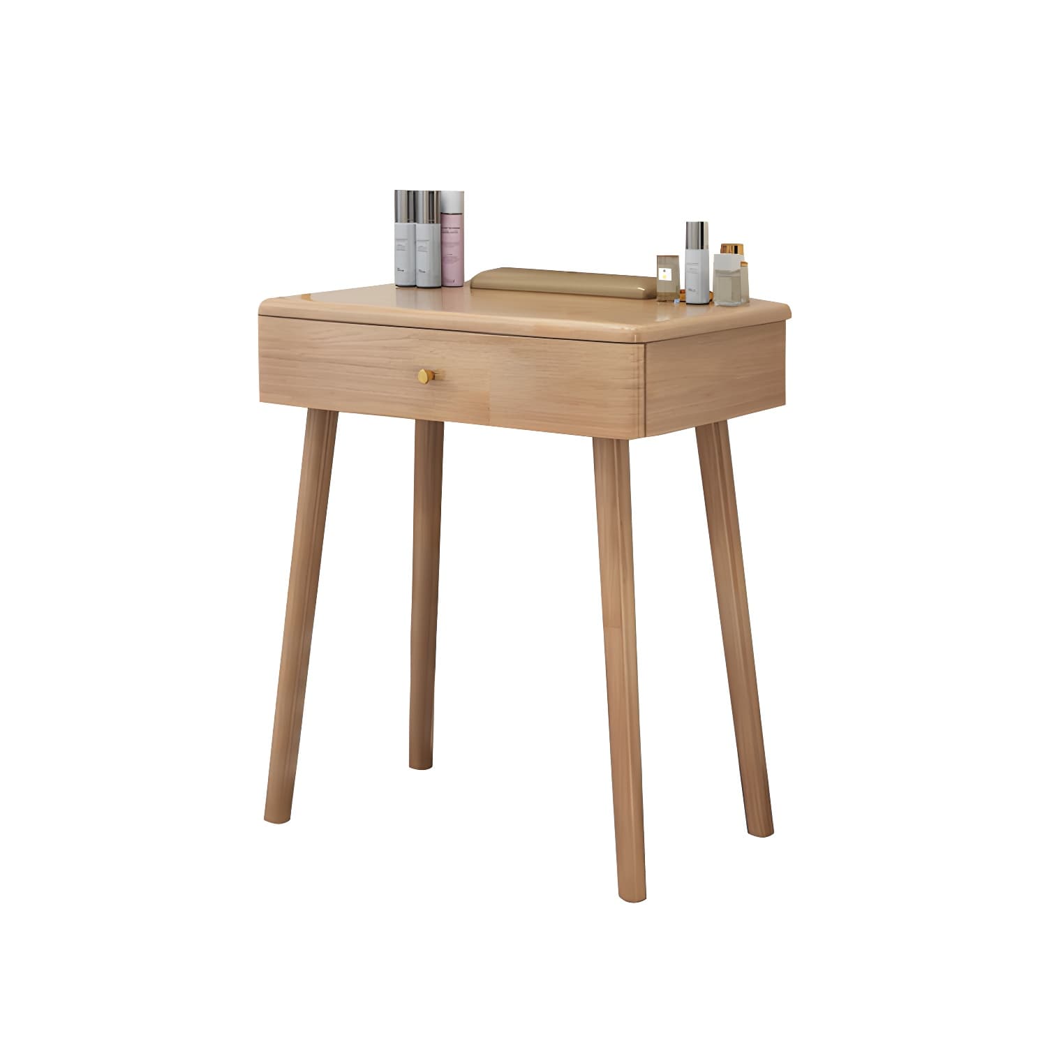 Solid Wood Vanity Makeup Table with Drawer Standing Mirror Dressing Table - image 18