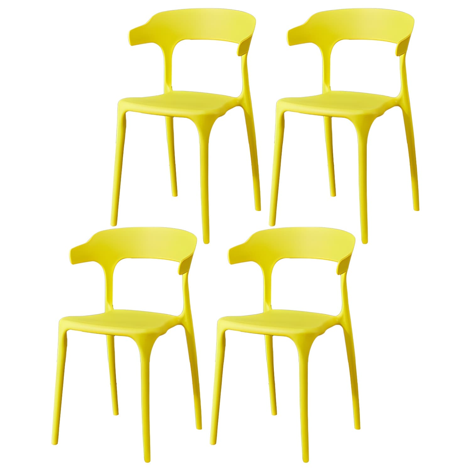 Glam Plastic Side Chair Matte Finish Open Back Dining Chair for Dinning Room - image 15