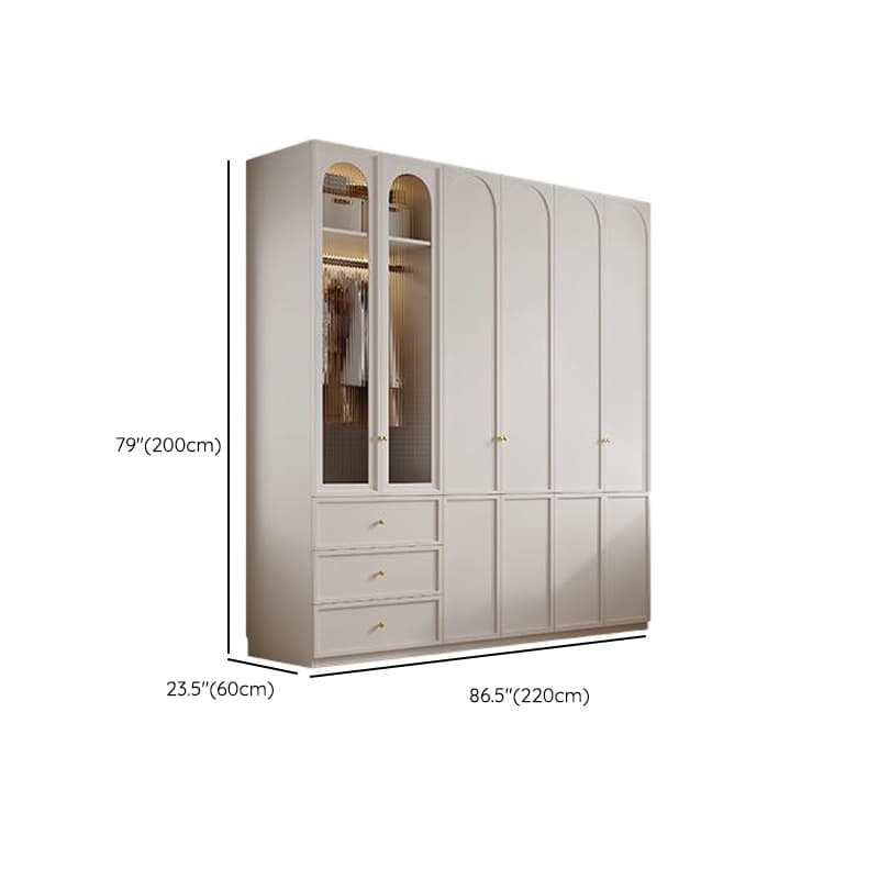 Minimalist Manufactured Wood Independent Almirah with 3-Drawer, Interior Shelves, and Clothing Rod - image 30