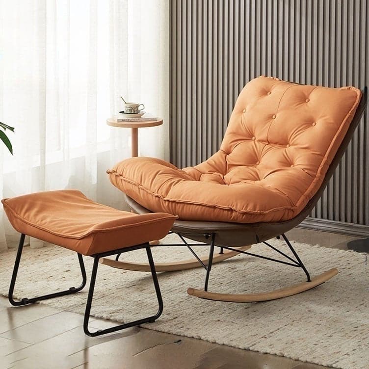 Modish Sand Ash Upholstered Rocking Accent Chair with Spindle Back and Stain Resistant - image 12