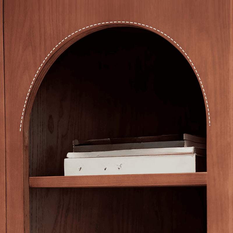 Modern Simple Nook Detached Accent Cabinet with 1 Cabinet, 3 Exterior Shelves, Cabinet Knobs, and Midnight Black/Light Brown Top - image 7