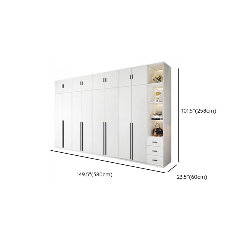 White Lumber Detached Wardrobe Closet with Soft Close Drawer, Door, Interior Shelves, and Clothing Rod - image 63