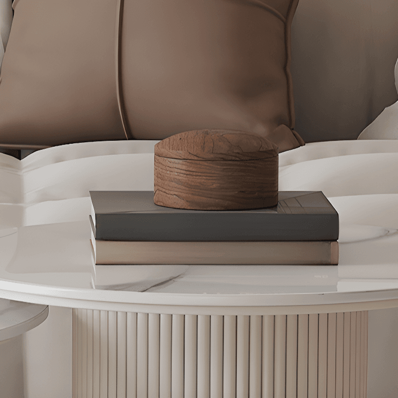Circular-shaped Ivory Board Game Coffee Table for Home - image 13