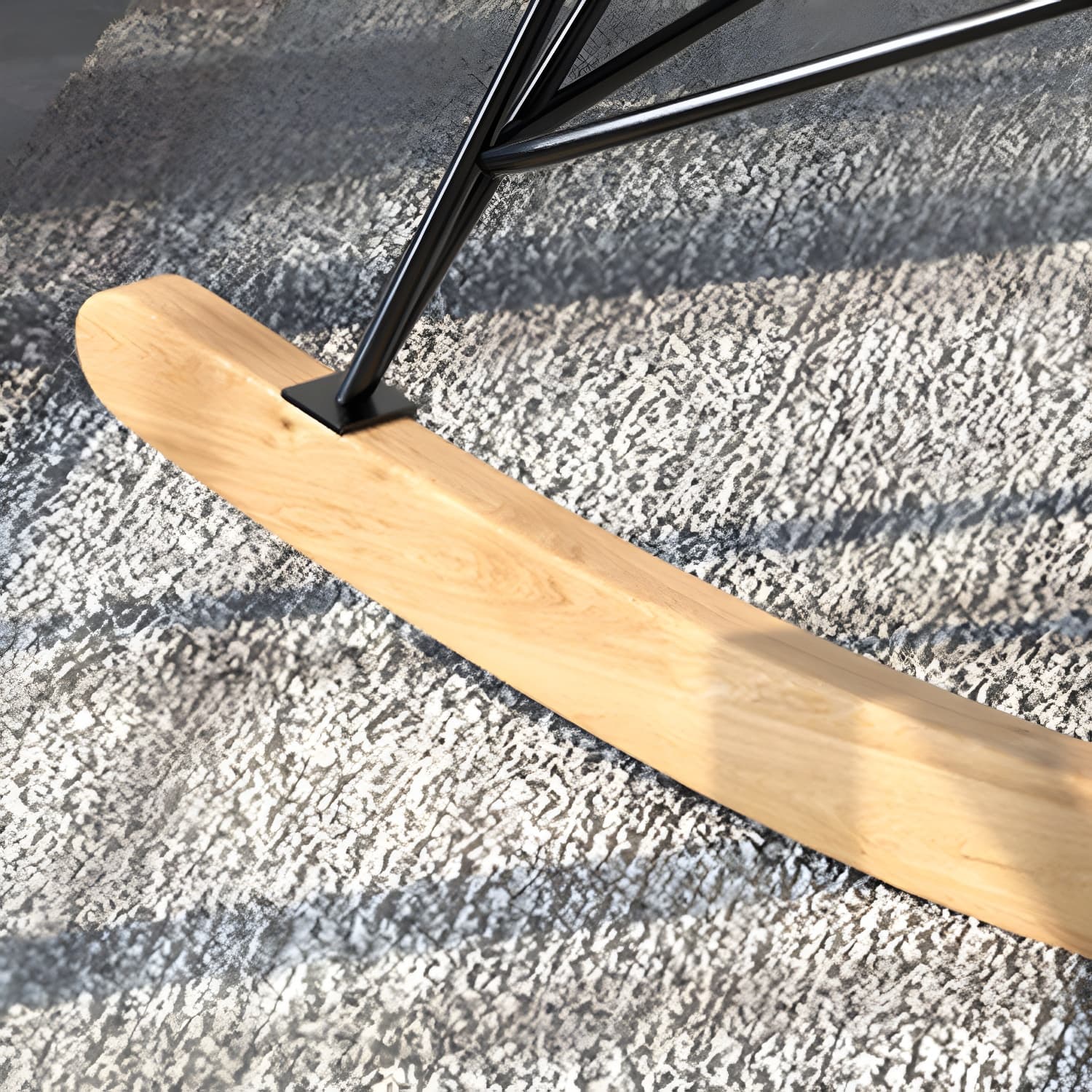 Contemporary Upholstered Rocker Chair Metal Frame Spindle Rocker Chair for Living Room - image 11