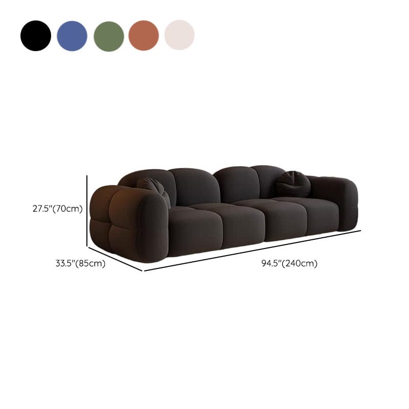 Trendy Solid Color Stain Resistant Loveseat in Grey/Emerald Green/Beige with Arm, Seats 2 with 2 Pillows - image 28