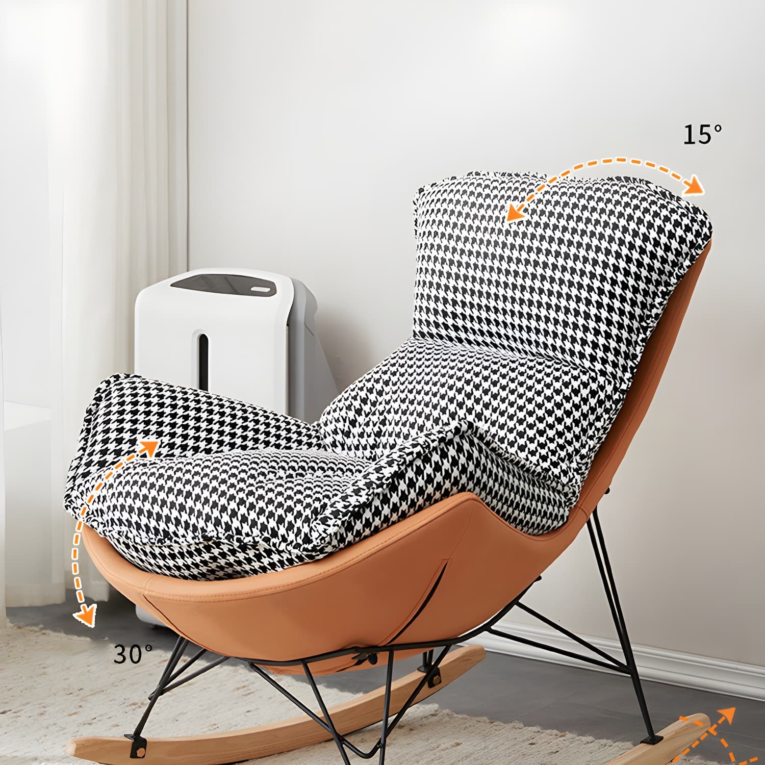 36" Wide Upholstered Removable Rocking Accent Chair with Light Legs - image 16
