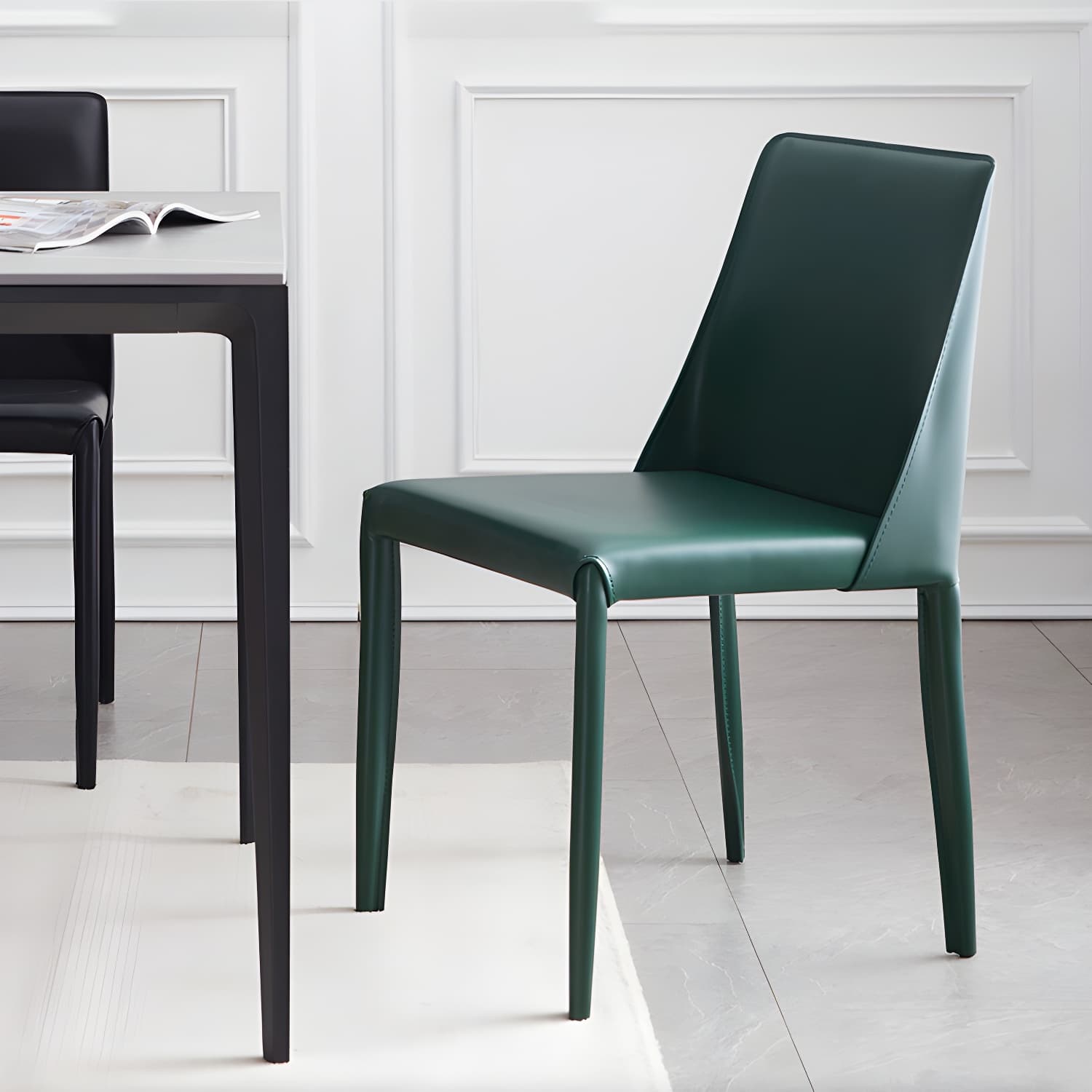 Modern Metal Dining Room Chairs Armless Leather Dining Chair for Restaurant - image 18