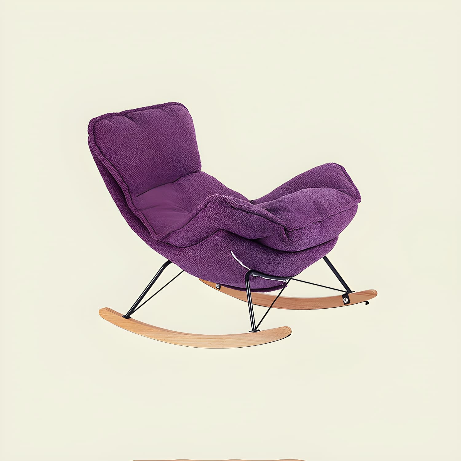 High Back Rocking Chair Ergonomic with Padded Seat Rocker Chair with Ottoman - image 9