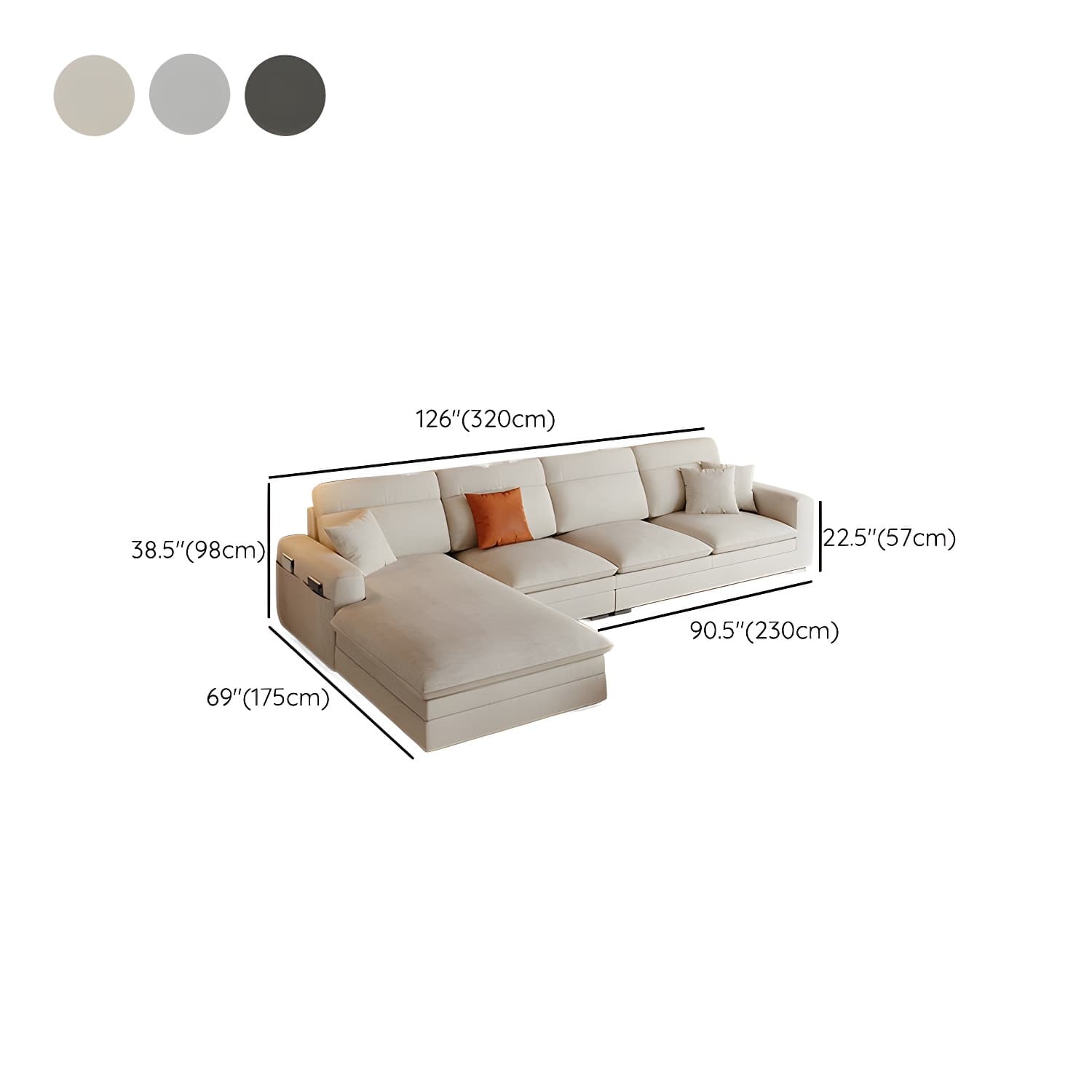 Contemporary Square Arm Sectional Sofa with Pillows and Storage - image 15