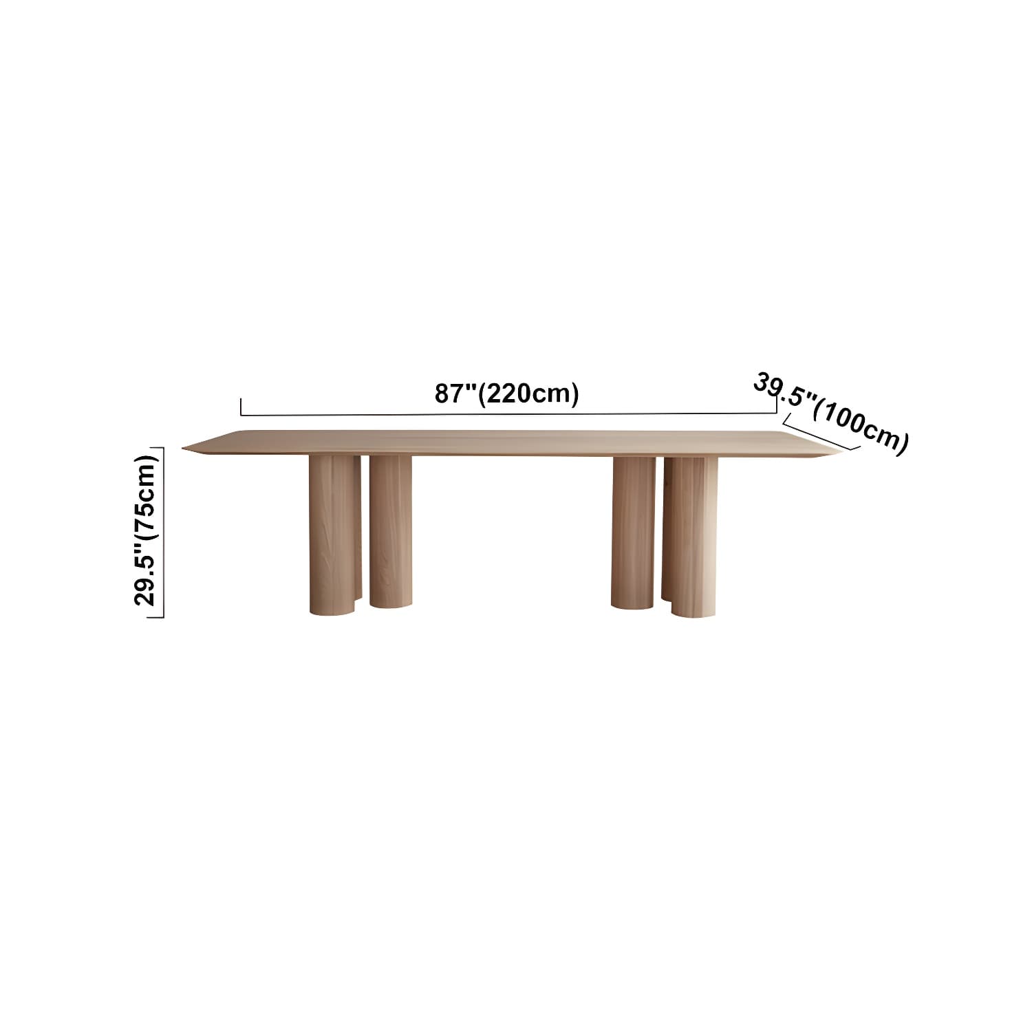 Rectangle Shape Casual Dining Table Solid Wood Fixed Table for Kitchen - image 13