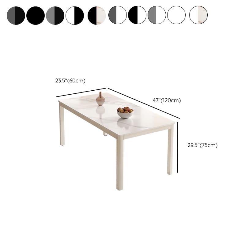 Minimalist Rectangular Dining Table Set with Marble Slab Top and 4 Legs - image 10
