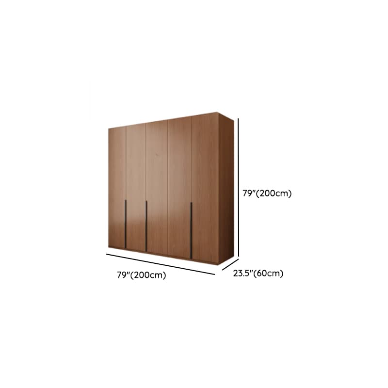Sepia Modish Laminate Wardrobe Closet with Interior Shelves and Clothing Rod - image 11