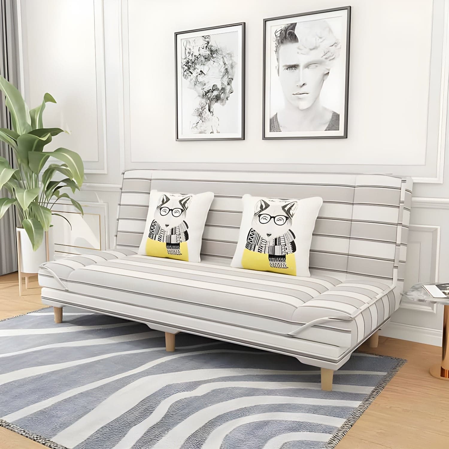 Convertible Armless Sofa 48"W Modern Sofa with Cotton Blend for Living Room - image 13