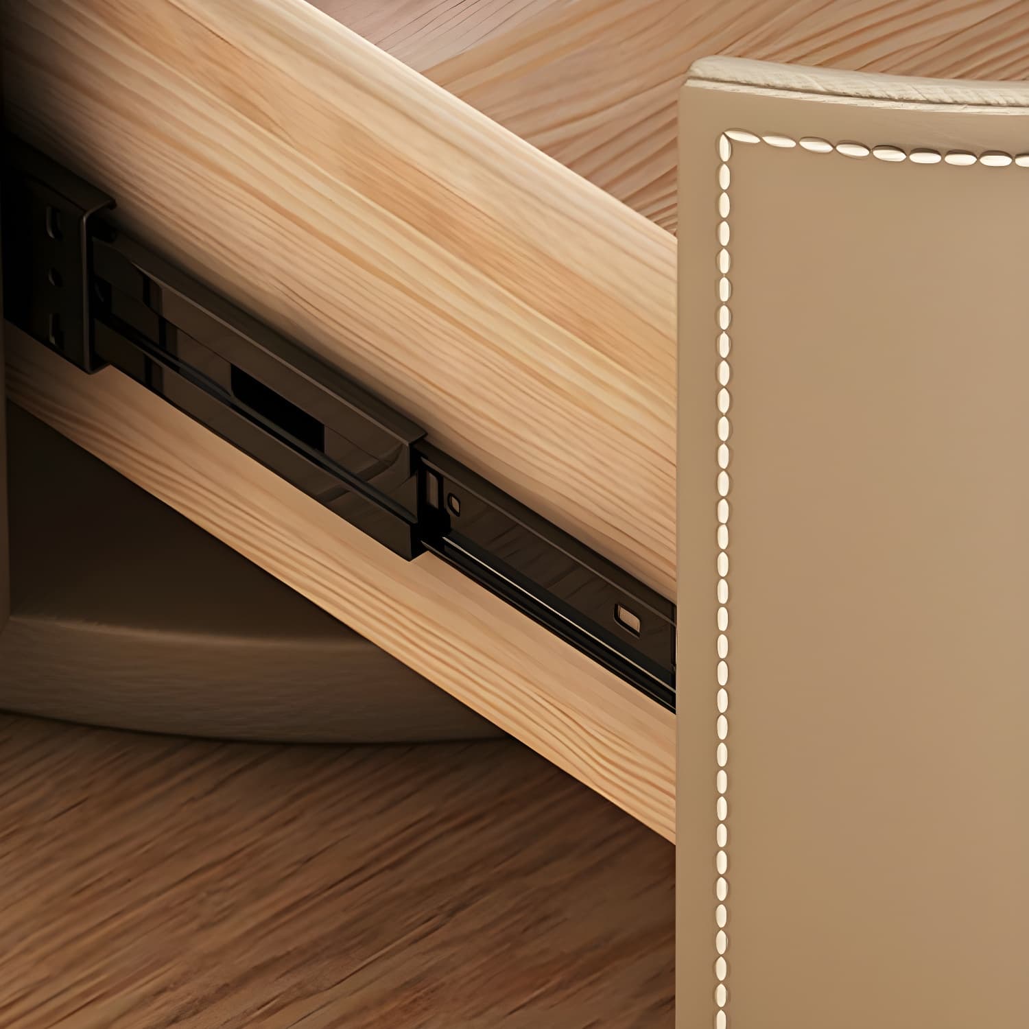 Modern Wood Nightstand with 2 Drawers and No Distressing Brown Color - image 17