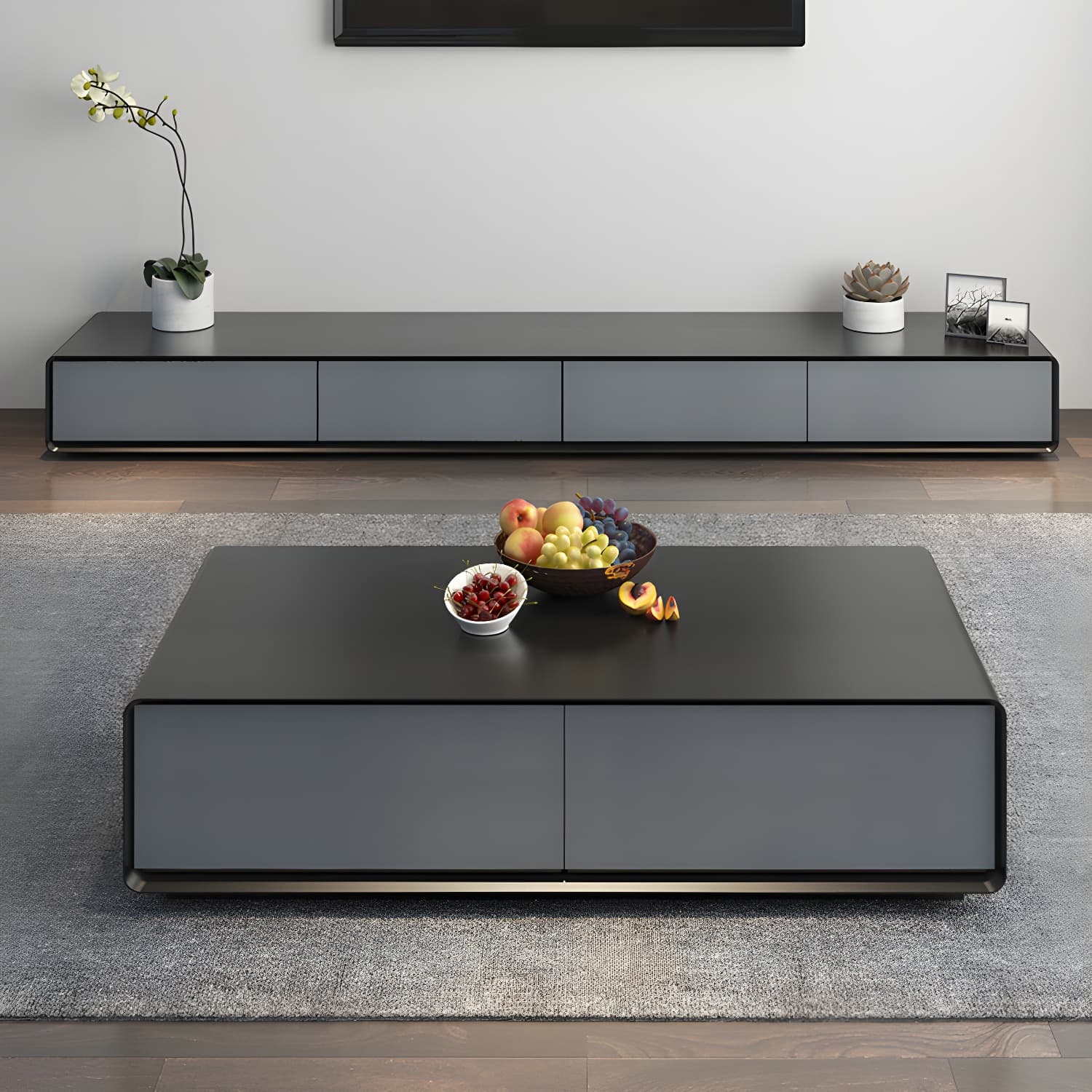 Modern Style Rectangular Wooden Table Abstract Base Coffee Table - image 12