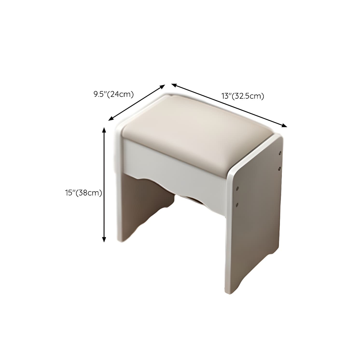 Modern White Wood Makeup Vanity with Seating & Standing Mirror - image 9